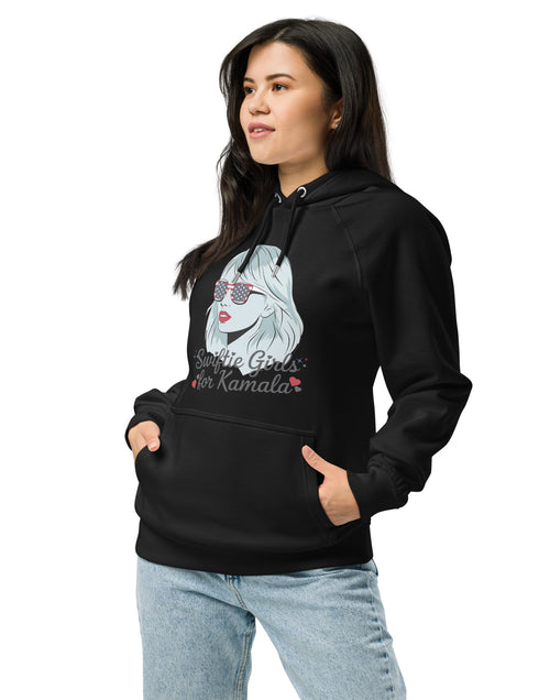 Load image into Gallery viewer, Swiftie&#39;s for Kamala Harris for President Hoodie Unisex eco raglan hoodie
