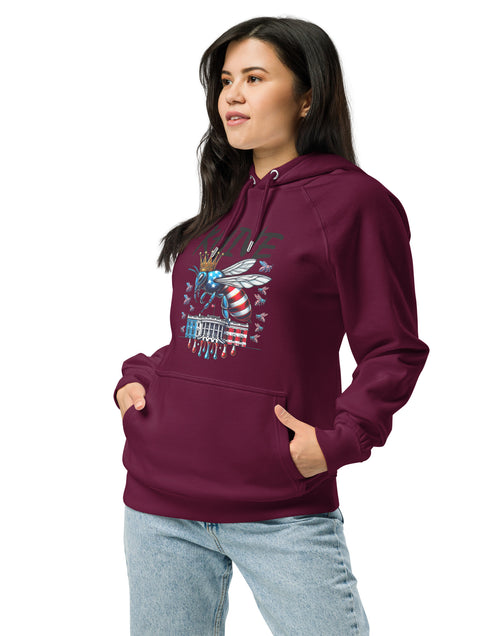 Load image into Gallery viewer, KHIVE - Madam President Kamala Harris Unisex eco raglan hoodie
