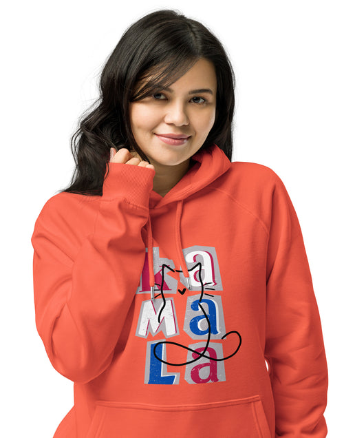 Load image into Gallery viewer, Kamala Blocks Unisex eco raglan hoodie
