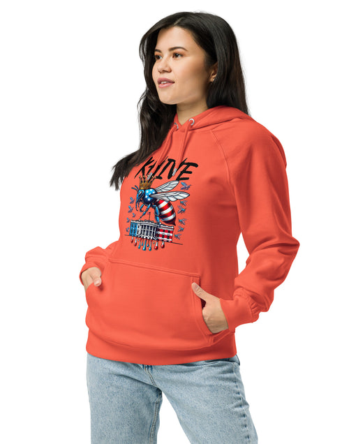 Load image into Gallery viewer, KHIVE - Madam President Kamala Harris Unisex eco raglan hoodie
