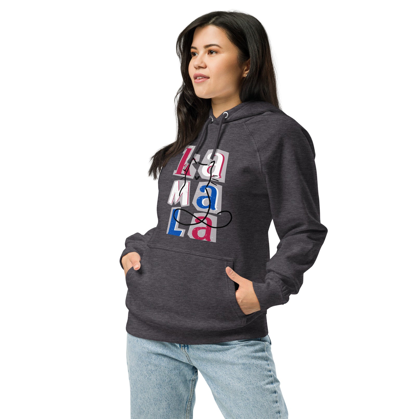 Kamala Blocks Unisex eco raglan hoodie