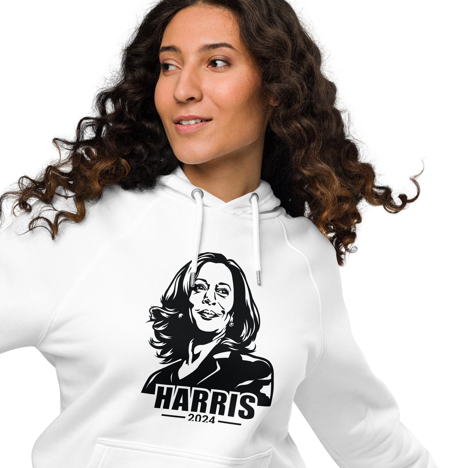 Kamala Harrir Image Unisex eco raglan hoodie