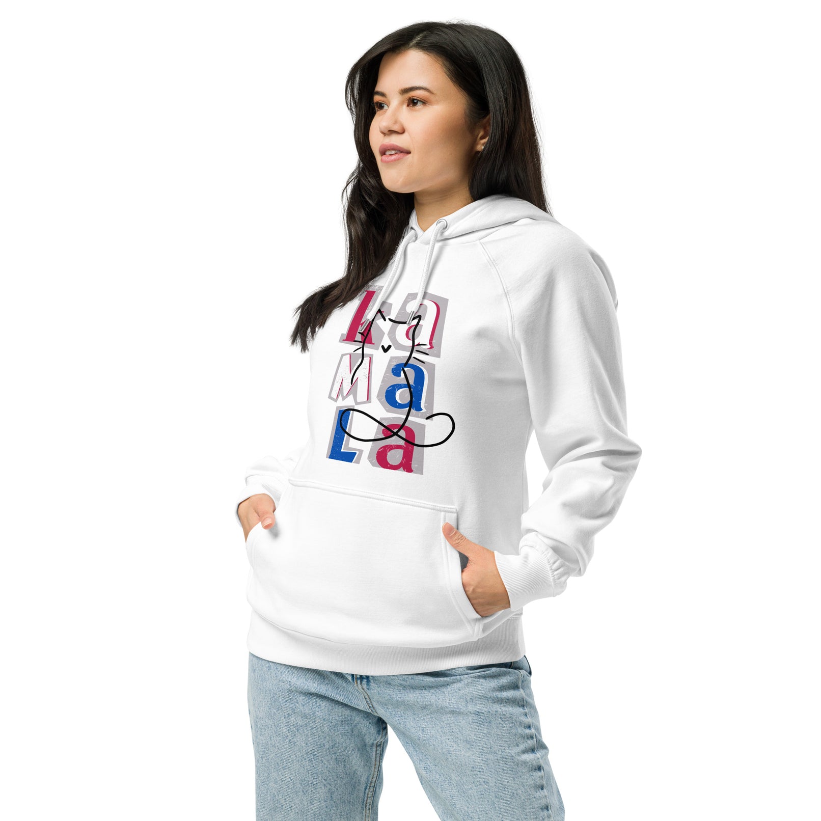 Kamala Blocks Unisex eco raglan hoodie