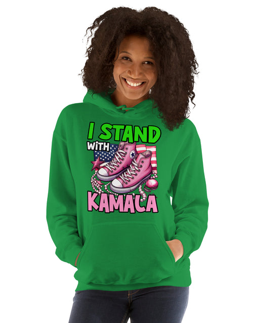 Load image into Gallery viewer, I Stand with  Kamala Unisex Hoodie
