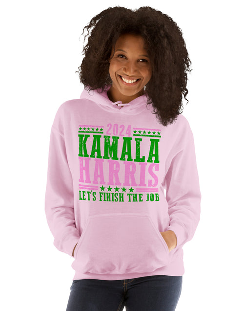 Load image into Gallery viewer, 2024 Kamala Harris - Let&#39;s Finish the Job - Unisex Hoodie
