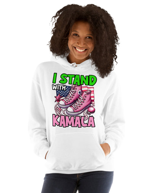 Load image into Gallery viewer, I Stand with  Kamala Unisex Hoodie
