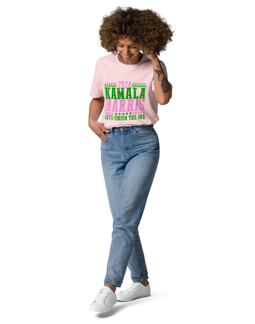 Load image into Gallery viewer, 2024 Kamala Harris - Let&#39;s Finish the Job - Unisex organic cotton t-shirt
