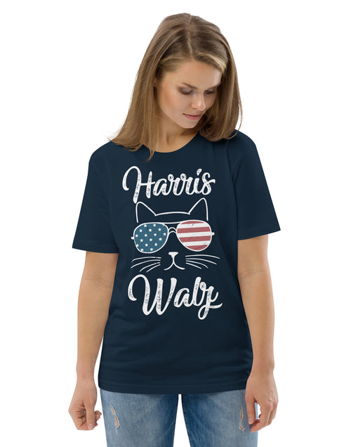 Load image into Gallery viewer, Harris Walz Plus Kitty Unisex organic cotton t-shirt
