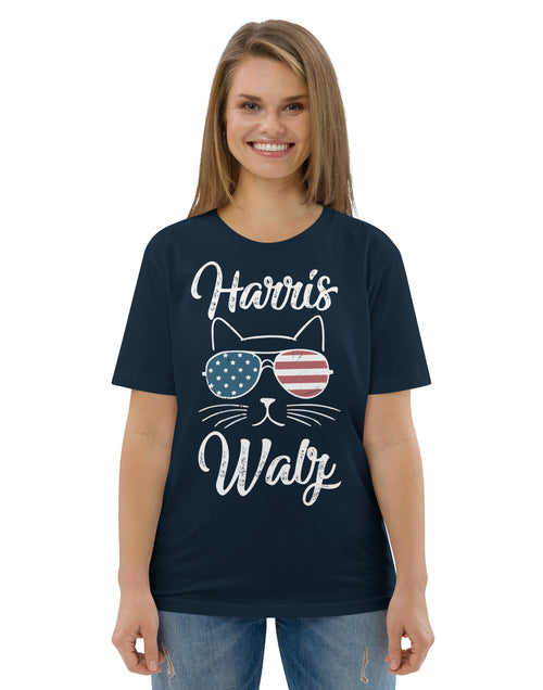 Load image into Gallery viewer, Harris Walz Plus Kitty Unisex organic cotton t-shirt
