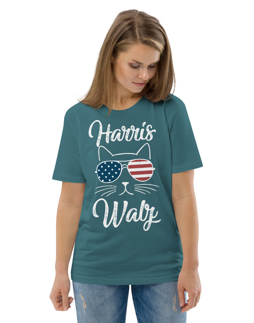 Load image into Gallery viewer, Harris Walz Plus Kitty Unisex organic cotton t-shirt
