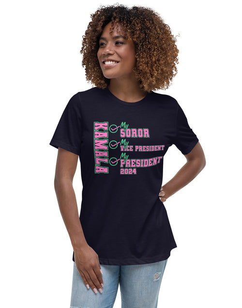 Load image into Gallery viewer, Kamala - Soro - Vice Presisent - President 2024 Women&#39;s Relaxed T-Shirt
