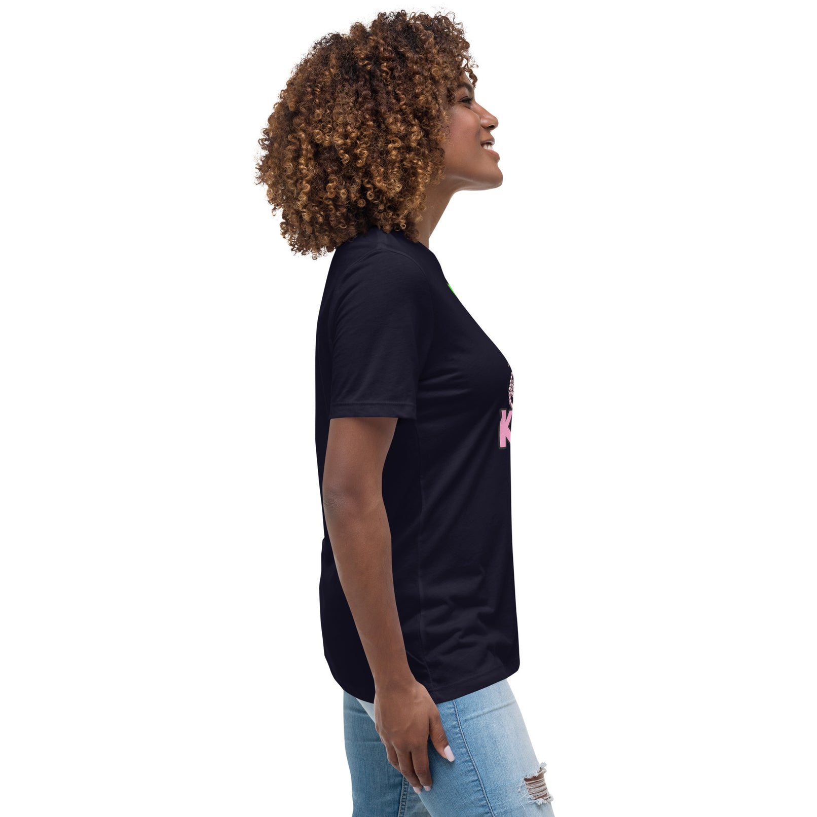 I'm with Kamala - Pink and Green Women's Relaxed T-Shirt