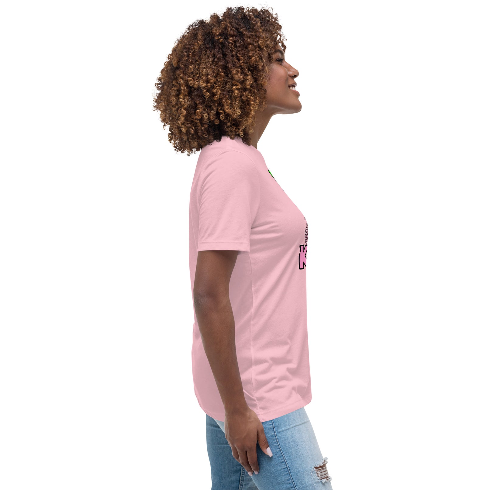 I'm with Kamala - Pink and Green Women's Relaxed T-Shirt