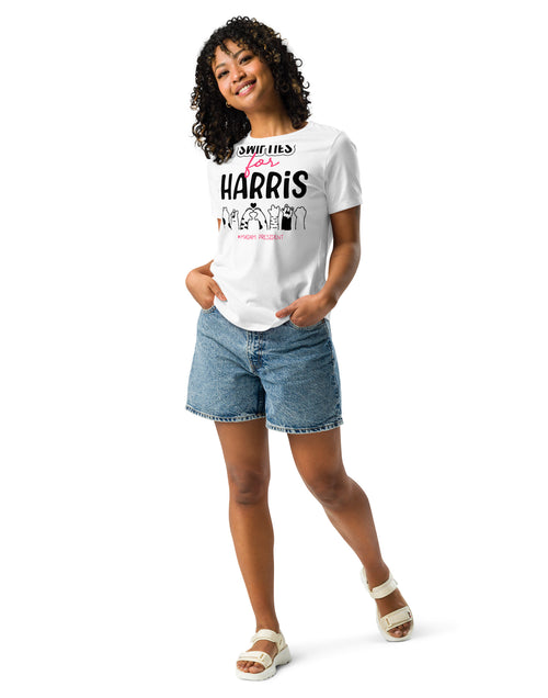 Load image into Gallery viewer, Swifties for Kamala Harris for President Women&#39;s Relaxed T-Shirt
