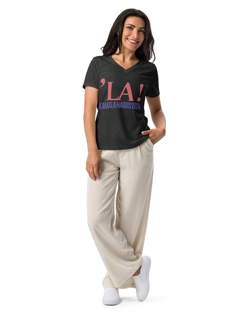 Load image into Gallery viewer, LA! Kamala Harris 2024 Women’s relaxed v-neck t-shirt
