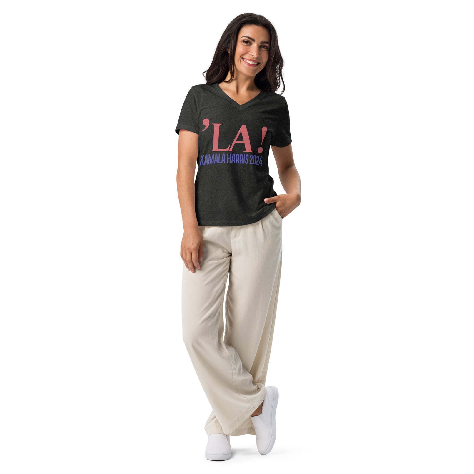 LA! Kamala Harris 2024 Women’s relaxed v-neck t-shirt