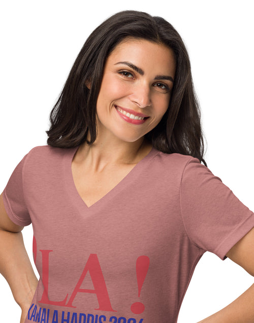 Load image into Gallery viewer, LA! Kamala Harris 2024 Women’s relaxed v-neck t-shirt
