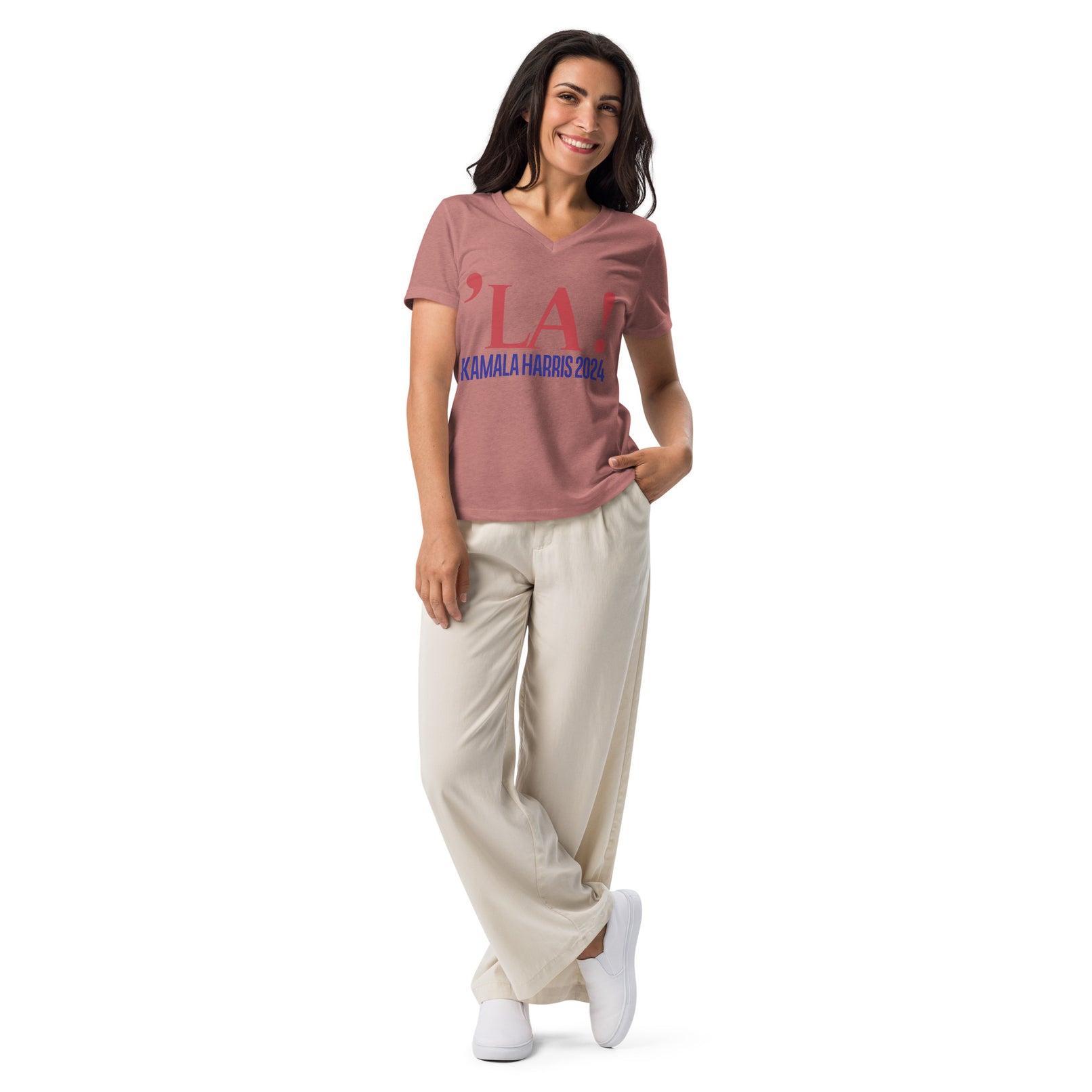 LA! Kamala Harris 2024 Women’s relaxed v-neck t-shirt