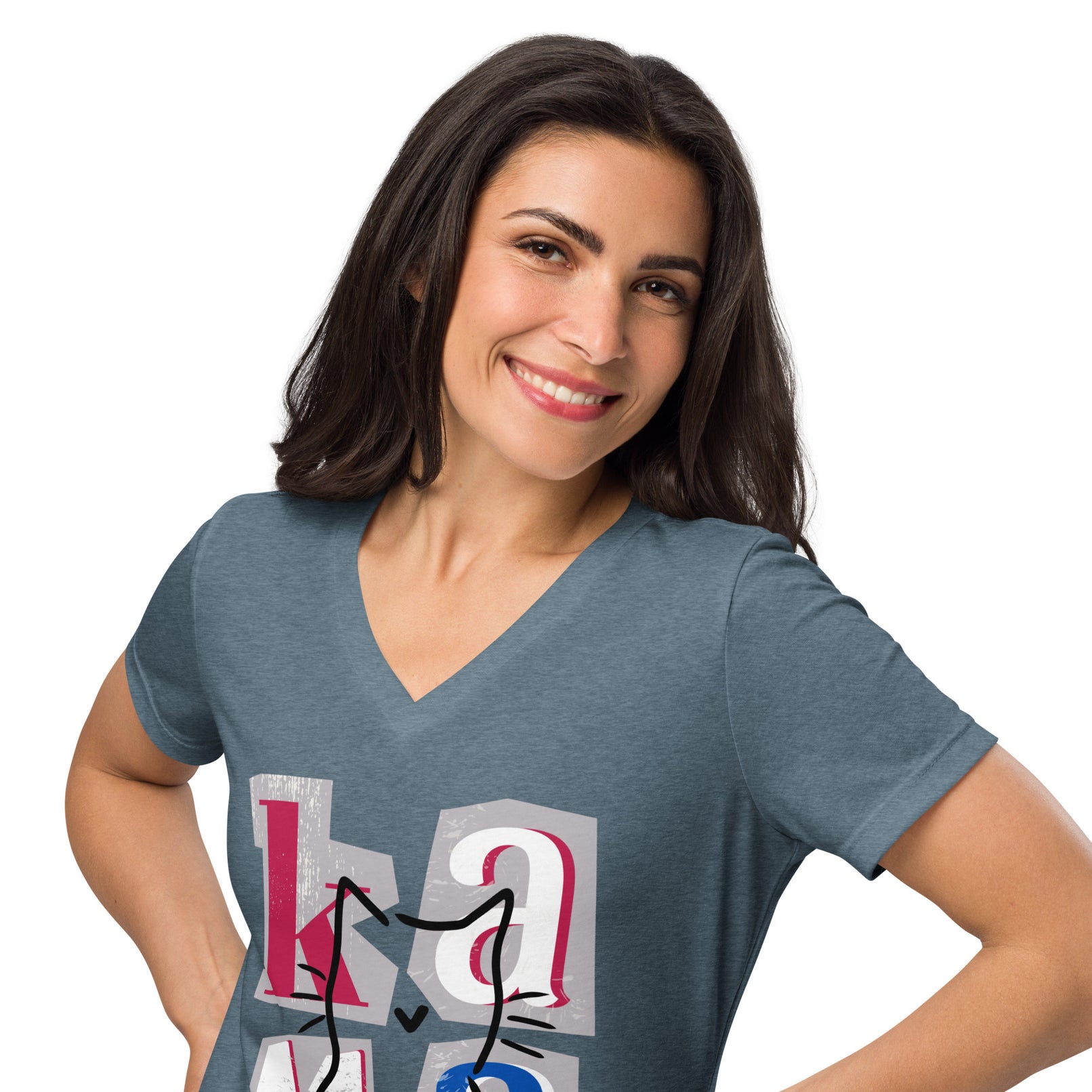 Kamala Blocks Women’s relaxed v-neck t-shirt