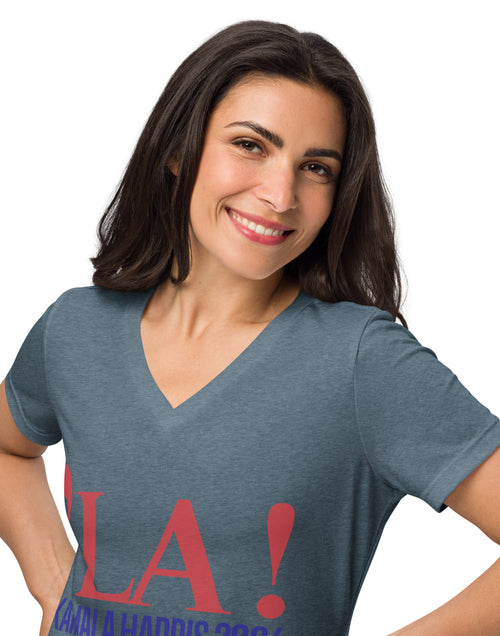 Load image into Gallery viewer, LA! Kamala Harris 2024 Women’s relaxed v-neck t-shirt
