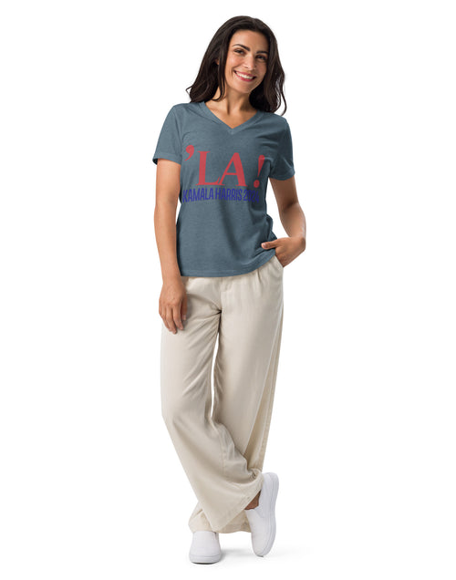 Load image into Gallery viewer, LA! Kamala Harris 2024 Women’s relaxed v-neck t-shirt
