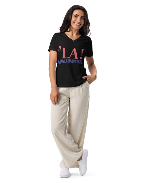 Load image into Gallery viewer, LA! Kamala Harris 2024 Women’s relaxed v-neck t-shirt
