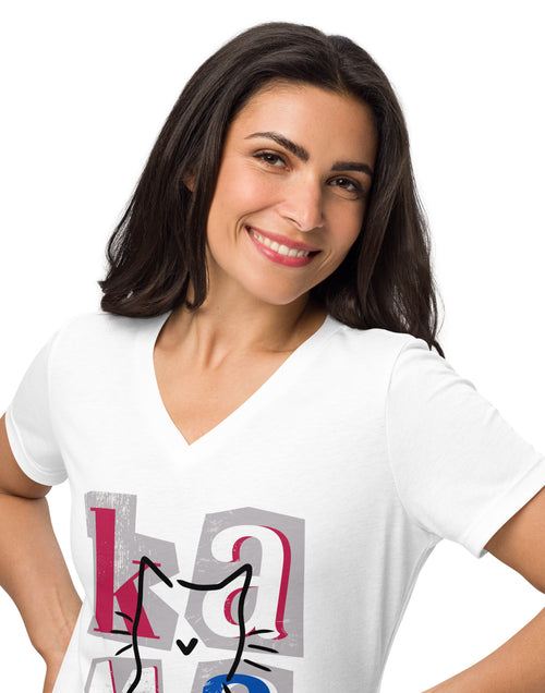 Load image into Gallery viewer, Kamala Blocks Women’s relaxed v-neck t-shirt
