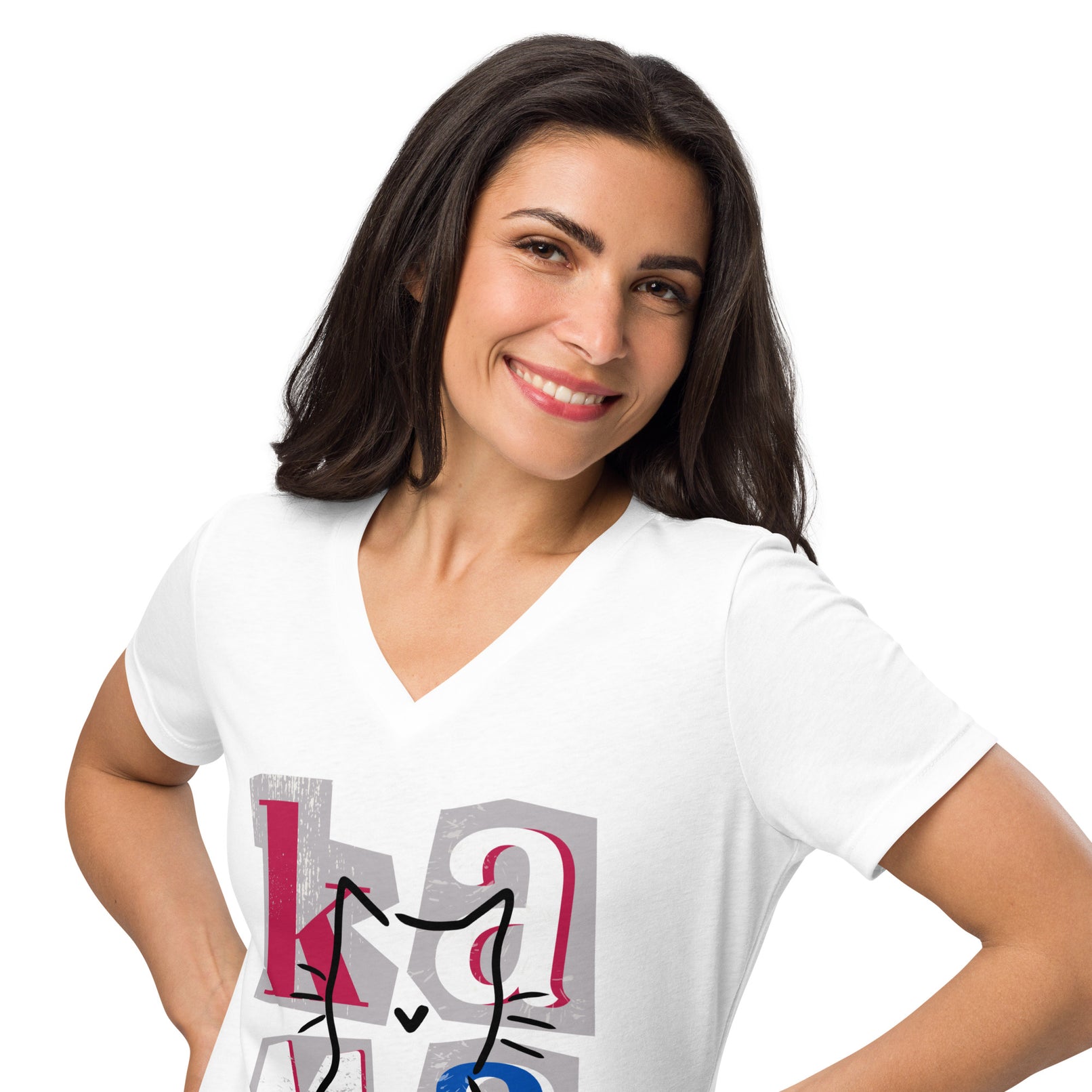 Kamala Blocks Women’s relaxed v-neck t-shirt