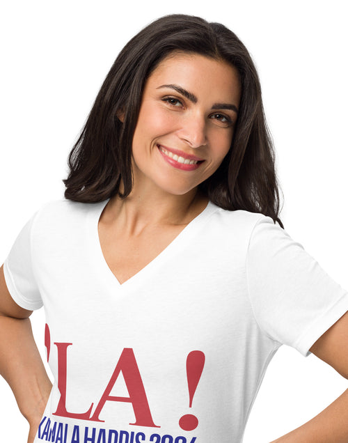 Load image into Gallery viewer, LA! Kamala Harris 2024 Women’s relaxed v-neck t-shirt
