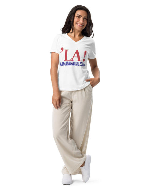 Load image into Gallery viewer, LA! Kamala Harris 2024 Women’s relaxed v-neck t-shirt
