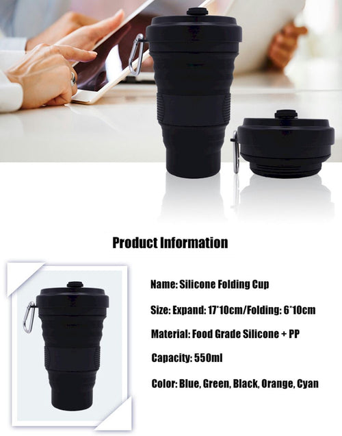 Load image into Gallery viewer, Collapsible Silicone Travel Coffee Cup With Lids
