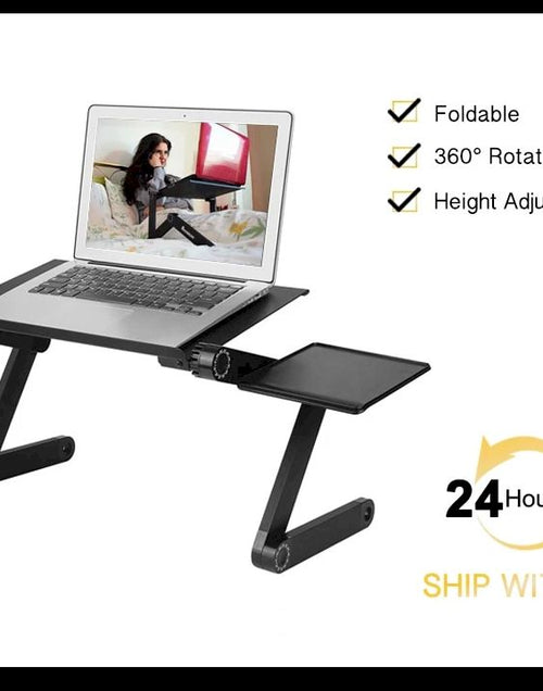 Load image into Gallery viewer, Adjustable Aluminum Laptop  Ergonomic Portable Desk With Mouse Pad
