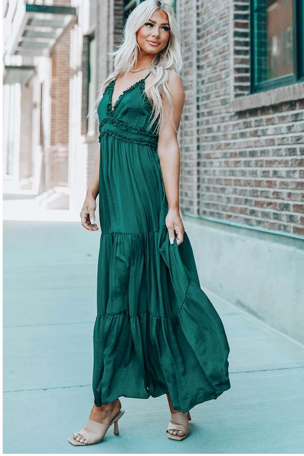 CrissCross Back Sleeveless Tiered Maxi Dress