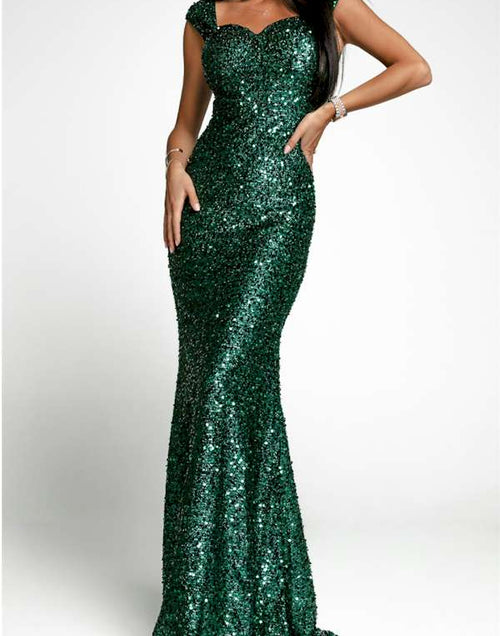 Load image into Gallery viewer, Radiant Sweetheart Neckline Sequin Prom Dress
