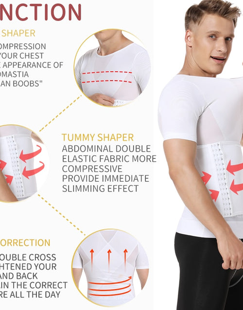 Load image into Gallery viewer, Mens Body Shaper Compression Shirts Abdomen Shapewear Tummy Slimming
