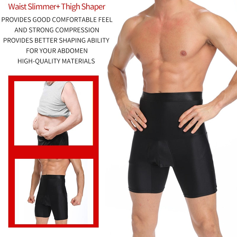 Men Body Shaper Waist Trainer Slimming Boxer Briefs