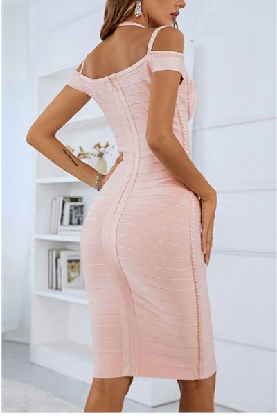 Load image into Gallery viewer, Unleash Your Inner Diva in our Stylish Halter-Neck Midi Dress!
