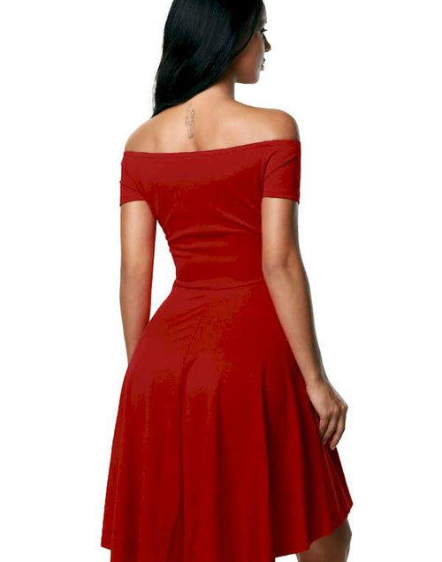 Load image into Gallery viewer, Hot Red All The Rage Skater Dress
