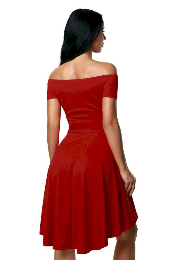 Hot Red All The Rage Skater Dress