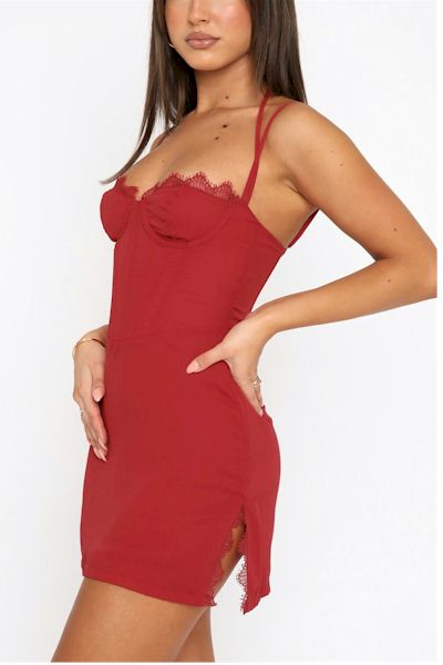 Load image into Gallery viewer, Lace Boned Halter Side Slit Sexy Mini Dress
