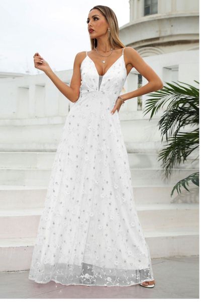 Load image into Gallery viewer, Lace Spliced Backless Sling Elegant Evening Gown     Sizes S to 3XL
