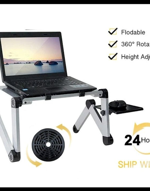 Load image into Gallery viewer, Adjustable Aluminum Laptop  Ergonomic Portable Desk With Mouse Pad
