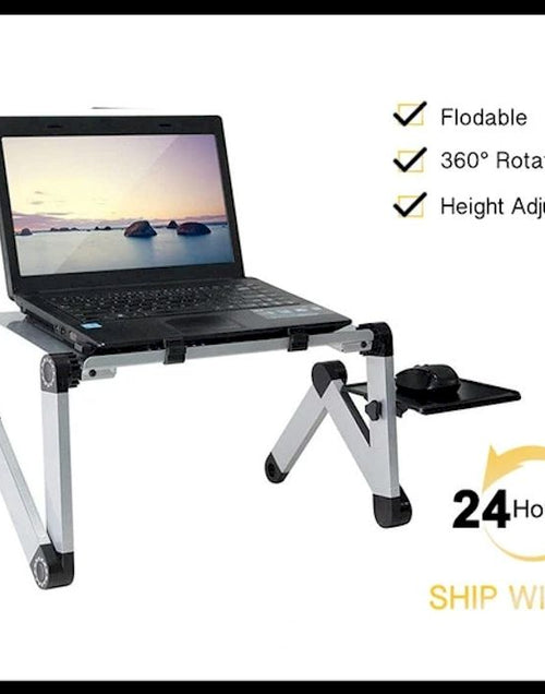 Load image into Gallery viewer, Adjustable Aluminum Laptop  Ergonomic Portable Desk With Mouse Pad
