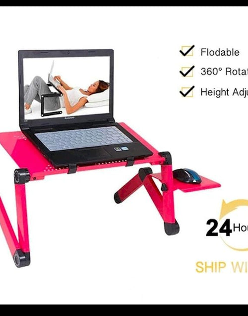 Load image into Gallery viewer, Adjustable Aluminum Laptop  Ergonomic Portable Desk With Mouse Pad
