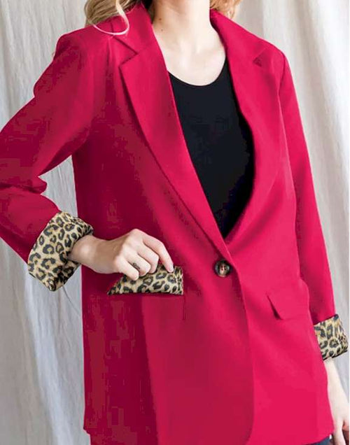 Load image into Gallery viewer, Leopard Lined Blazer
