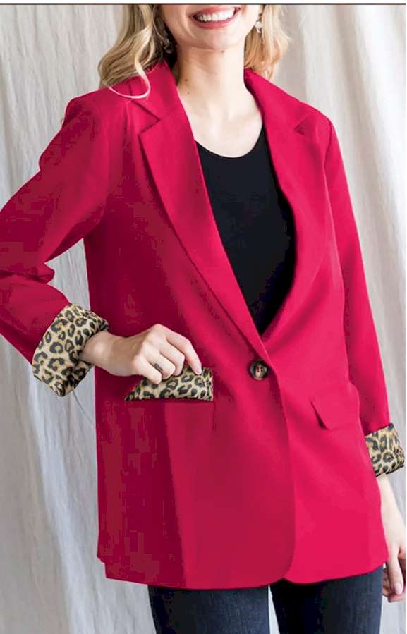 Leopard Lined Blazer