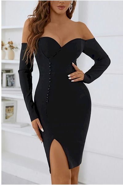 Make Them Speakless Side Slit Stylish Luxurious Mini Dress