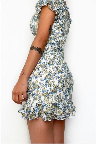 Load image into Gallery viewer, Floral Elegance: Embrace Summer Vibes with our Chiffon Print Mini Dress
