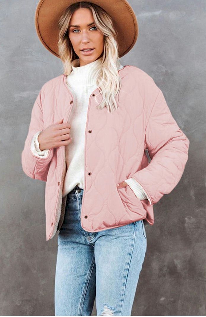 Pink Buttoned Double-sided Coat