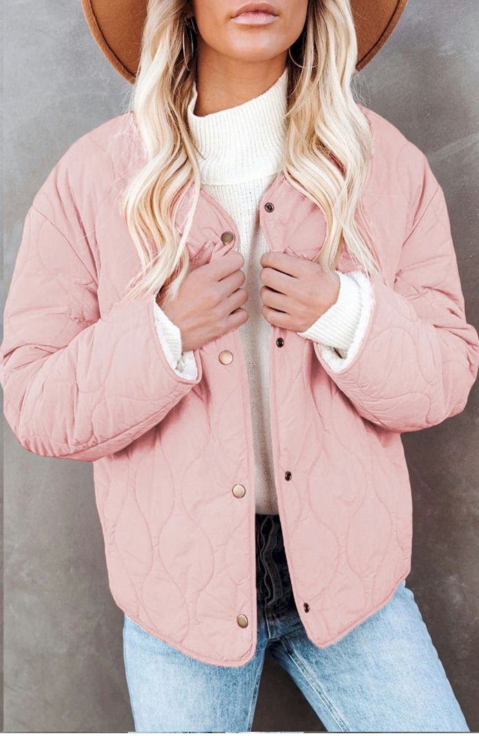 Pink Buttoned Double-sided Coat